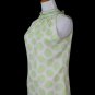 Louis Feraud Pussy Bow Silk Halter Blouse Shell Pastel Green Polka Dots 8 38 M