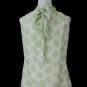 Louis Feraud Pussy Bow Silk Halter Blouse Shell Pastel Green Polka Dots 8 38 M