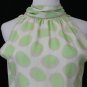 Louis Feraud Pussy Bow Silk Halter Blouse Shell Pastel Green Polka Dots 8 38 M