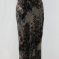 Adrianna Papell Beaded Burned Velvet Bias Cut Mid Calf Skirt Olive Brown Black 4