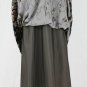 Adrianna Papell Beaded Burned Velvet Bias Cut Mid Calf Skirt Olive Brown Black 4