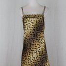 Vintage LEJABY Paris Neiman Marcus Leopard Print Chemise Nightgown Gold & Blk S