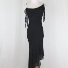 Vintage Cache 1920's 30's Inspired Beaded Long Black 100% Silk Bias Cut Gown 2