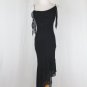 Vintage Cache 1920's 30's Inspired Beaded Long Black 100% Silk Bias Cut Gown 2
