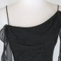 Vintage Cache 1920's 30's Inspired Beaded Long Black 100% Silk Bias Cut Gown 2