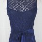 Vintage Carole Little 90's Navy Blue Tie Dye Chiffon Palazzo Pant Jumpsuit 6 S
