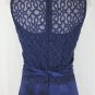 Vintage Carole Little 90's Navy Blue Tie Dye Chiffon Palazzo Pant Jumpsuit 6 S