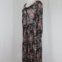 Vintage 80's STARINA 20's Style Long Midi Maxi Sheer Floral Print Artsy Dress S