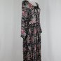 Vintage 80's STARINA 20's Style Long Midi Maxi Sheer Floral Print Artsy Dress S