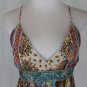 Nicole Miller Embellished Floral Silk Spaghetti Strap Midi Halter Dress Gown 0