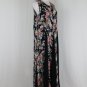 Vintage STARINA Pink & Black Floral Rose Print Sleeveless Maxi Sundress Dress M