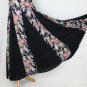 Vintage STARINA Pink & Black Floral Rose Print Sleeveless Maxi Sundress Dress M