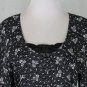 Vintage STARINA 90's Black & White Floral Long Sleeve Bias cut Midi Maxi Dress S