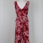 ADRIANNA PAPELL Pink Floral Print Silk Chiffon 1920's Flapper Gatsby Dress 10