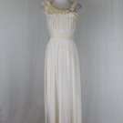 Vintage 1920's 1930's Grecian Style One Pure Silk Gown With French Lace Trim XS