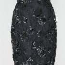 Vintage Pamela Dennis Couture Beaded Sequined French Lace & Silk Skirt 8 Small
