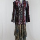 ALBERTA FERRETTI Bohemian Silk Skirt And Matching Velvet Jacket USA 4 IT 38
