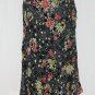 Sonia Rykiel Black & Red Floral Bias Cut Burned Velvet Silk Blend Skirt 38 6 S