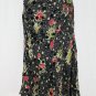 Sonia Rykiel Black & Red Floral Bias Cut Burned Velvet Silk Blend Skirt 38 6 S