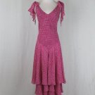 Vintage Celia Birtwell for Express Iconic Long Flowing Pink Silk Maxi Dress Gown