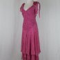 Vintage Celia Birtwell for Express Iconic Long Flowing Pink Silk Maxi Dress Gown