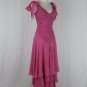 Vintage Celia Birtwell for Express Iconic Long Flowing Pink Silk Maxi Dress Gown