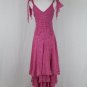 Vintage Celia Birtwell for Express Iconic Long Flowing Pink Silk Maxi Dress Gown