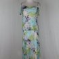Nicole Farhi Long Blue Floral Silk Chiffon Bias Cut Dress 4pc Skirt Ensemble 8 M