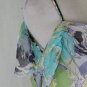 Nicole Farhi Long Blue Floral Silk Chiffon Bias Cut Dress 4pc Skirt Ensemble 8 M