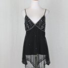 Vintage Adrianna Papell Beaded Black Tunic Top 1920's Gatsby Deco Inspired M