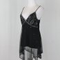 Vintage Adrianna Papell Beaded Black Tunic Top 1920's Gatsby Deco Inspired M