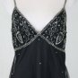 Vintage Adrianna Papell Beaded Black Tunic Top 1920's Gatsby Deco Inspired M