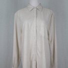 Swildens Paris Beige Raw Silk Oversized Button Down Blouse Size T-1 Small