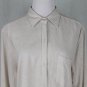 Swildens Paris Beige Raw Silk Oversized Button Down Blouse Size T-1 Small
