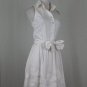 Walter Voulaz Italy Sleeveless White Stretch Cotton Retro Shirtwaist Dress 40 4