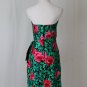 Vintage A.J. Bari Neiman Marcus Rose Print Strapless Dress 8