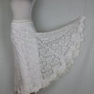 Vintage Louise White Viscose Net Lace Tea Length Full Skirt Made in Italy M 8 42