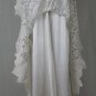 Vintage Louise White Viscose Net Lace Tea Length Full Skirt Made in Italy M 8 42