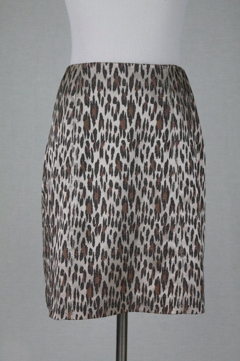 Vintage Alberto Makali for Cache Leopard Print Above the Knee Skirt 4