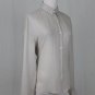 Maria Luisa Paris Lustrous Platinum Gray Sheer Silk Buckle Back Blouse S 34 T-1