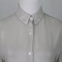 Maria Luisa Paris Lustrous Platinum Gray Sheer Silk Buckle Back Blouse S 34 T-1
