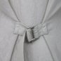 Maria Luisa Paris Lustrous Platinum Gray Sheer Silk Buckle Back Blouse S 34 T-1