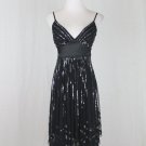 Adrianna Papell Evening 1920's 30's Art Deco Inspired Black sequined Dress 4