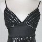 Adrianna Papell Evening 1920's 30's Art Deco Inspired Black sequined Dress 4
