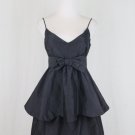 Vintage Anthropologie Corey Lynn Calter Swooshy Black Silk Taffeta Party Dress S