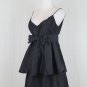 Vintage Anthropologie Corey Lynn Calter Swooshy Black Silk Taffeta Party Dress S