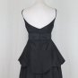 Vintage Anthropologie Corey Lynn Calter Swooshy Black Silk Taffeta Party Dress S