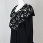 Hairston Roberson Camisa Embroidered Black & Whitq Poets Blouse Size Large