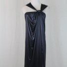 POLECI Black Avante Garde Oil Slick Jersey Draped Sack Dress NEW Small