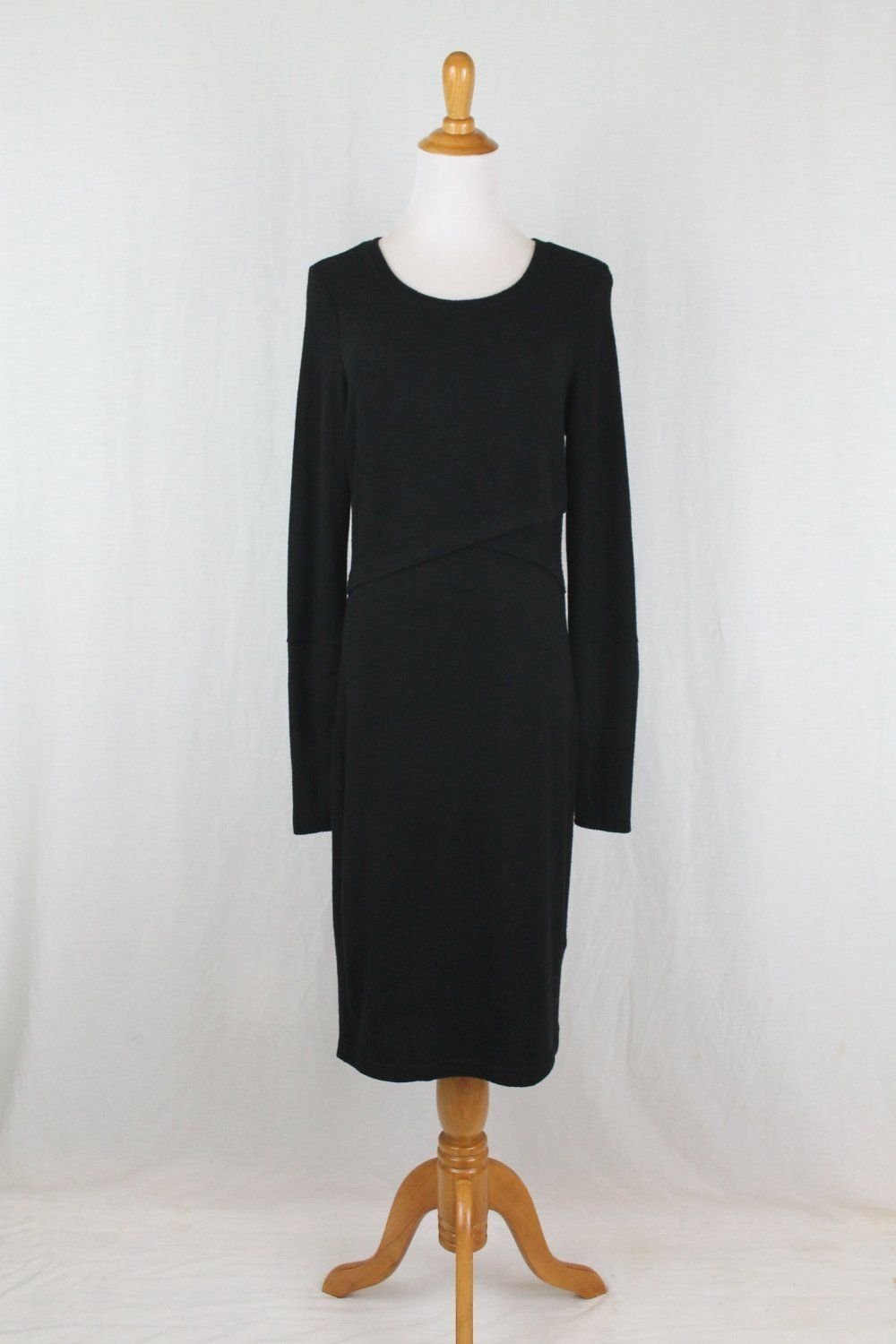 EXPRESS Black Mid Calf Long Sleeve Sweater Dress Medium